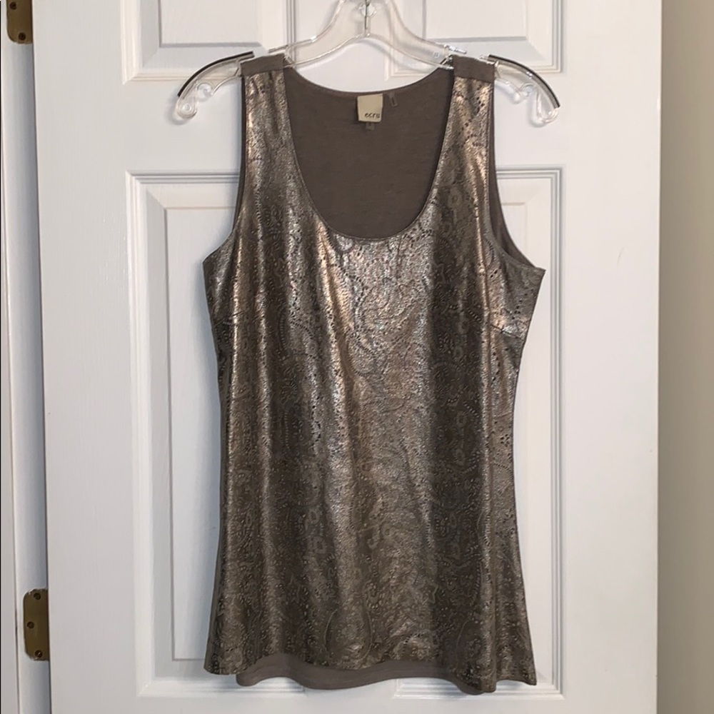 Leather and knit tank